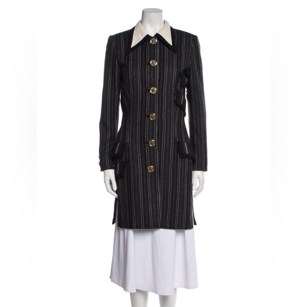 Gianni Versace Rare Vintage Striped Women's Trench Coat (Authentic)